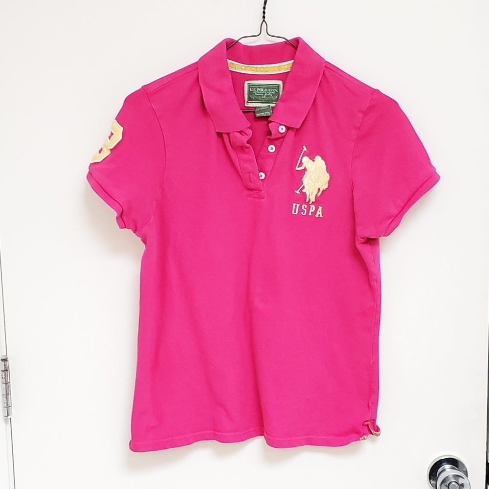 USPA Hot Pink XL Polo Shirt Large Logo